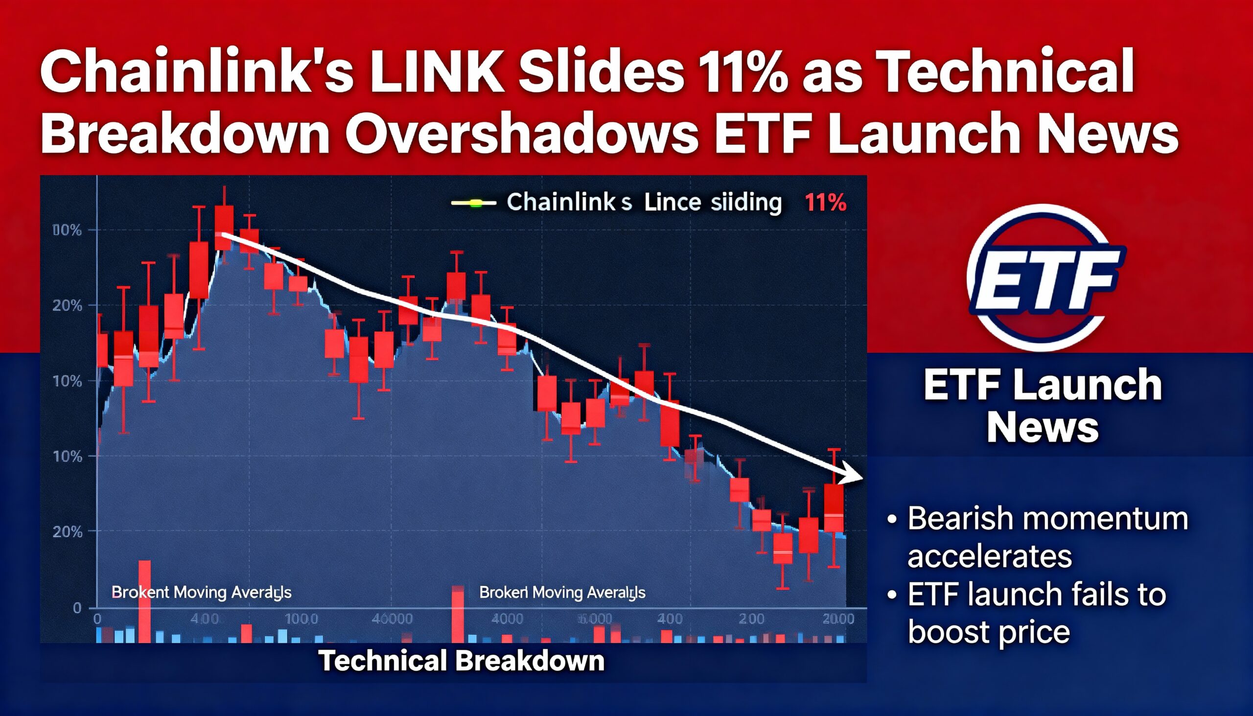 Chainlink Falls 11% on Technical Breakdown Despite ETF Launch News