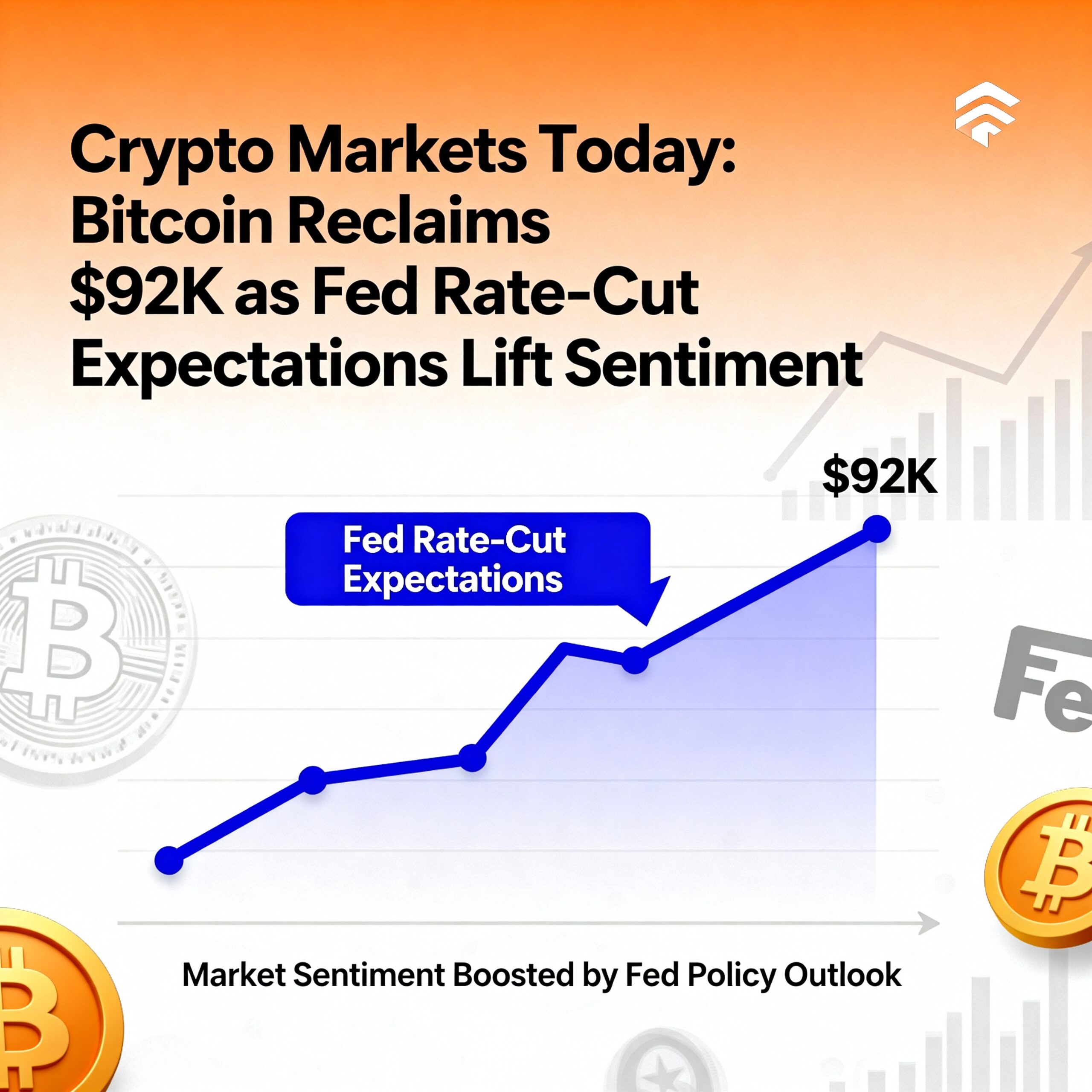 Crypto Brief: Bitcoin Rebounds to $92K on Back of Growing Fed Rate-Cut Optimism