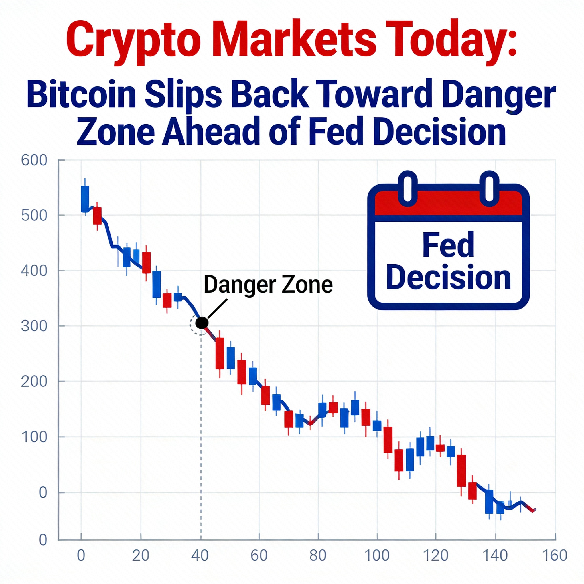 Crypto Markets Update: Bitcoin Drifts Toward Critical Support Ahead of Federal Reserve Announcement