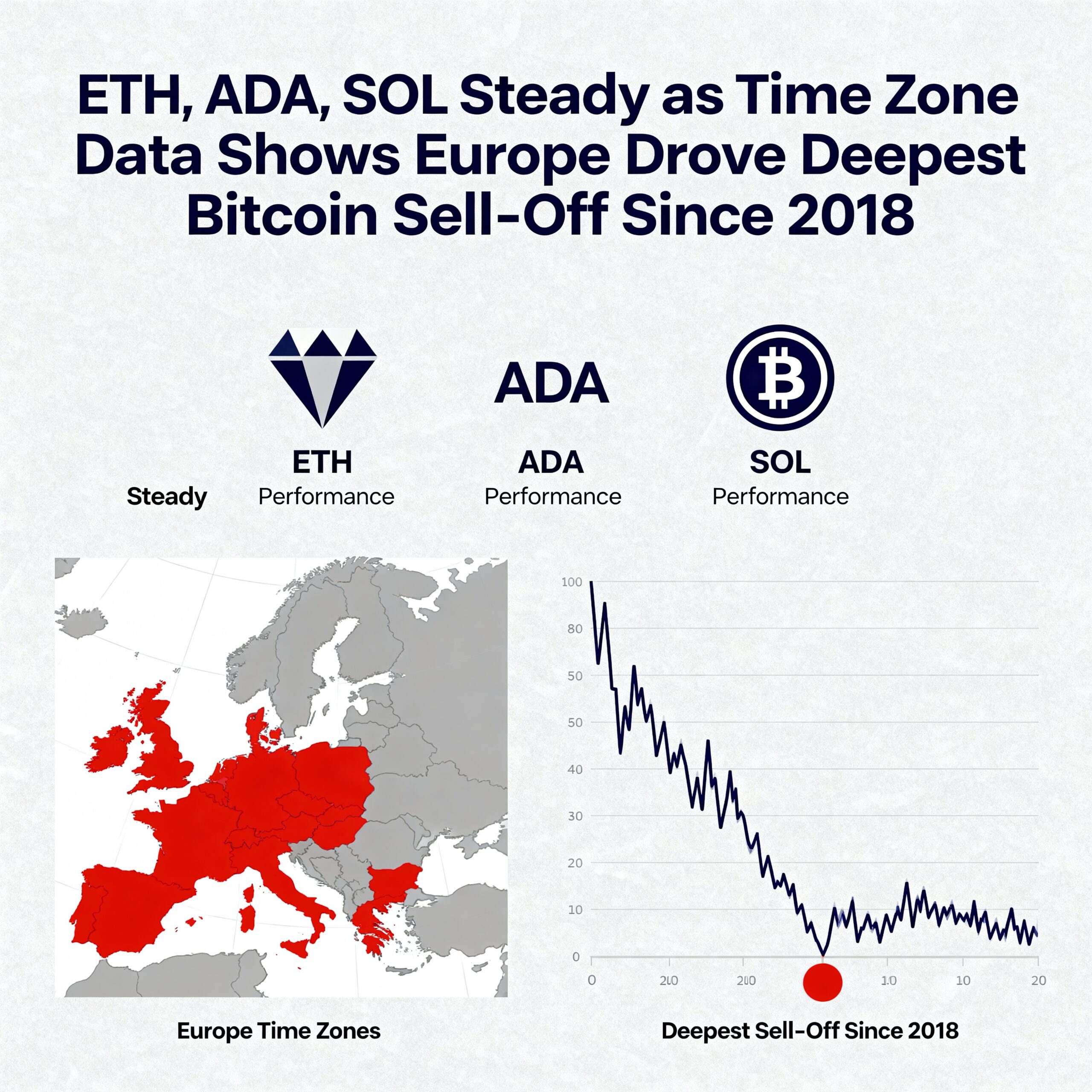 ETH, ADA, SOL Stay Steady Amid Europe-Driven Bitcoin Sell-Off, Hitting 2018 Levels