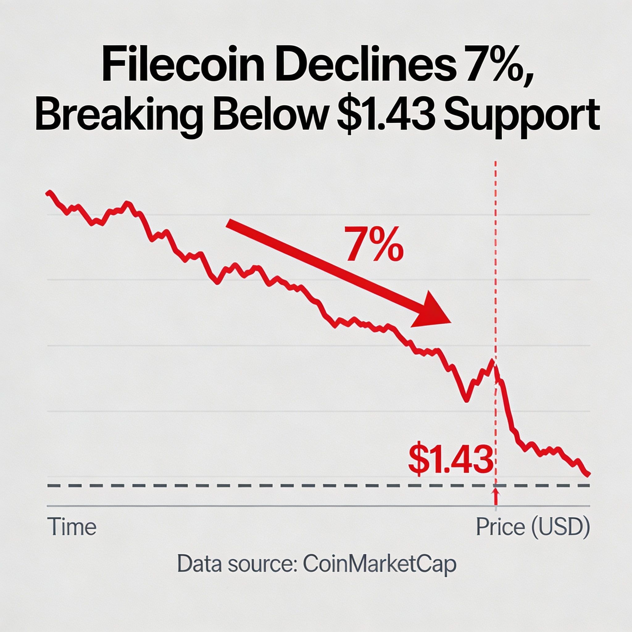 Filecoin Dips 7%, Tests Sub-$1.43 Levels