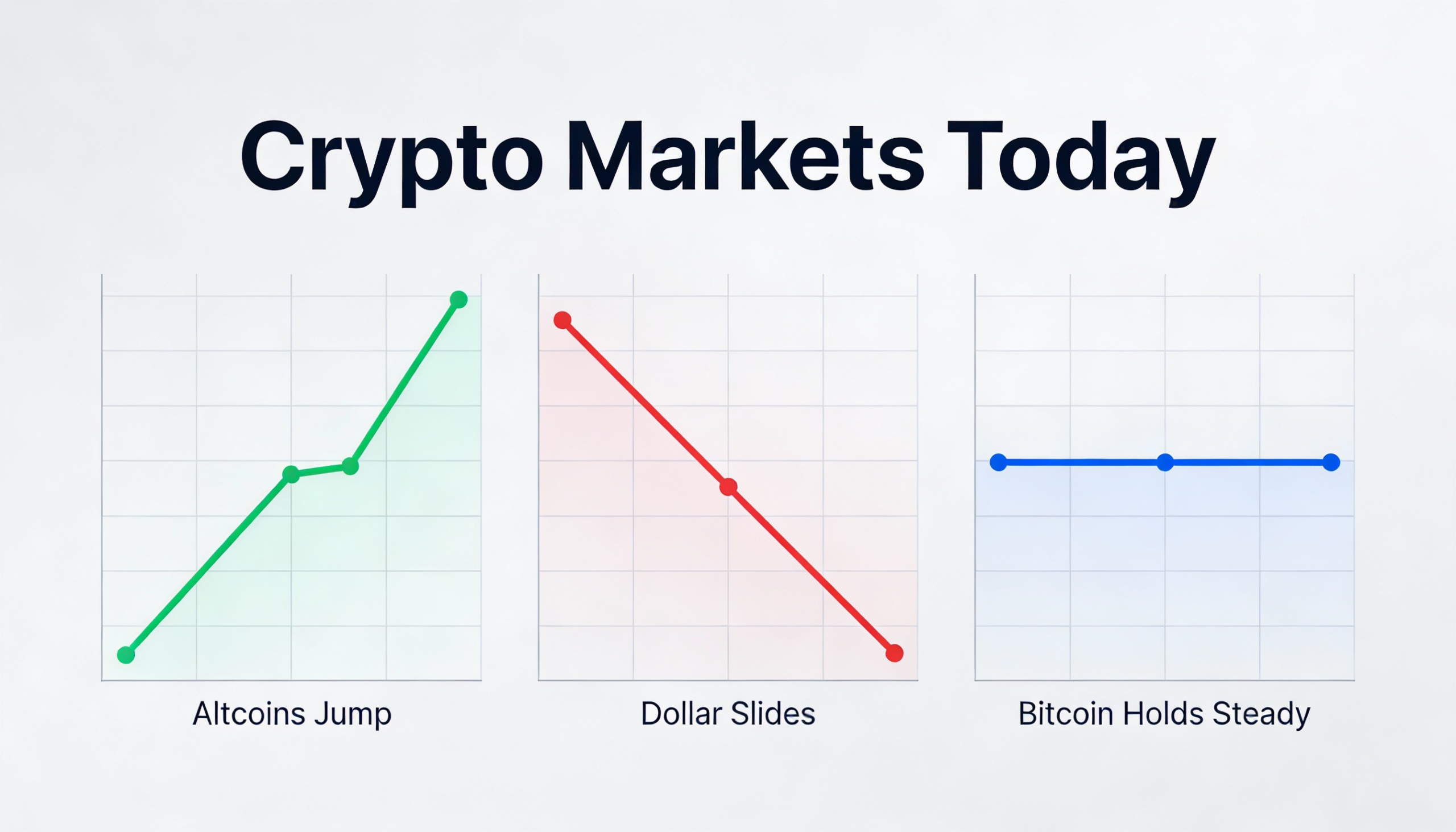 Dollar drop lifts altcoins while bitcoin trades steady
