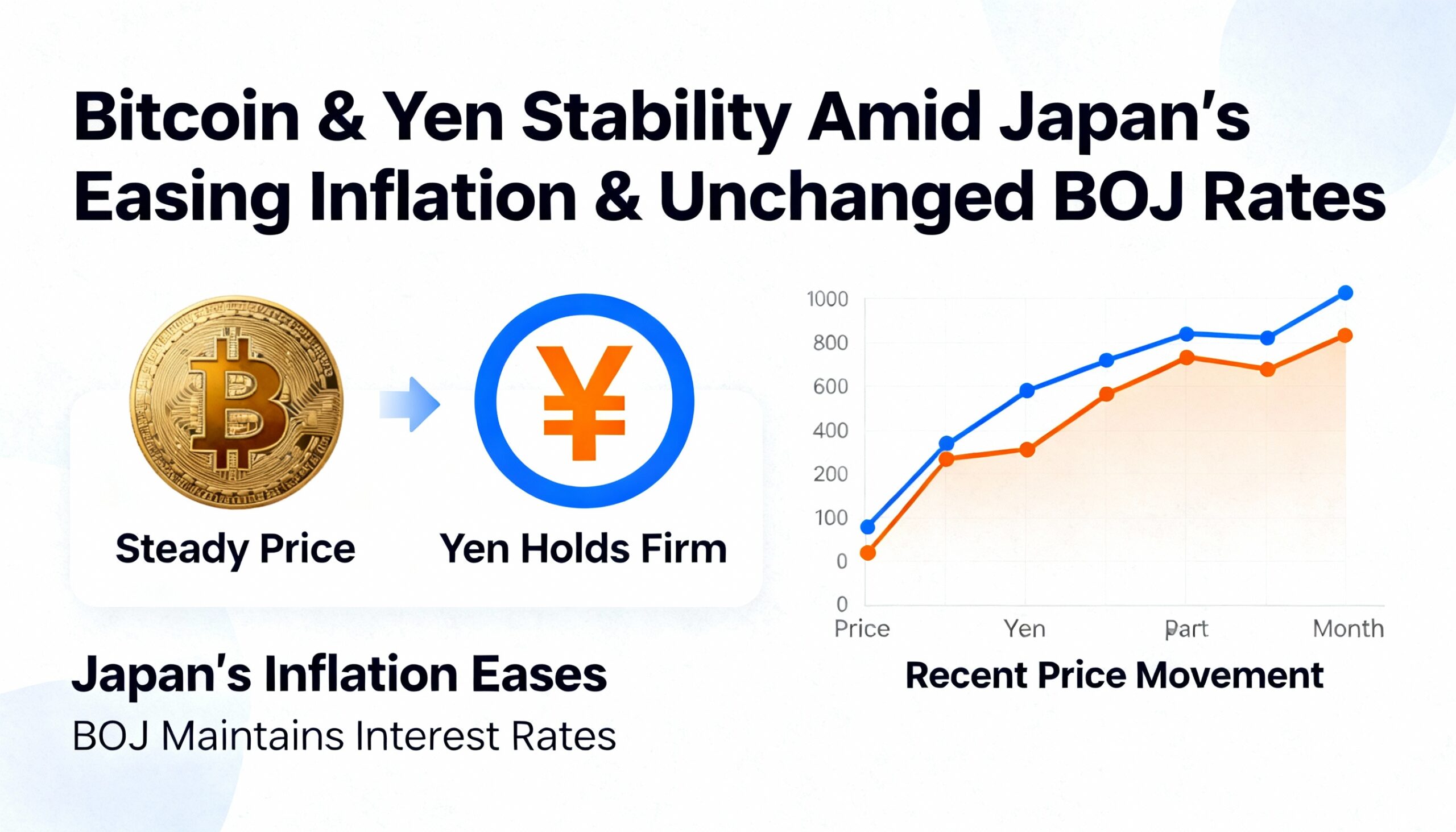 Bitcoin and the yen remain stable as Japan reports easing inflation and the BOJ maintains its interest rates.