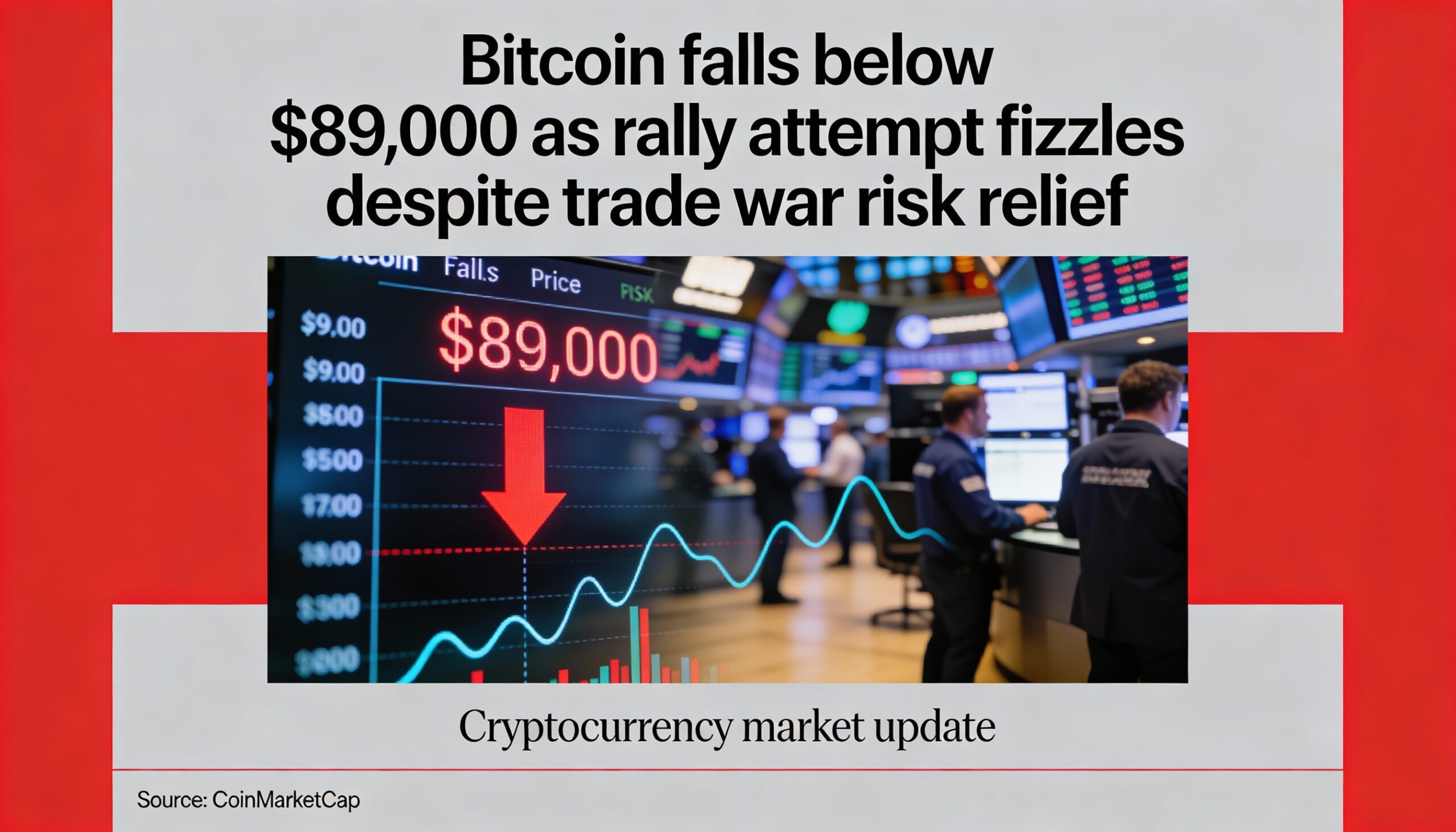 Bitcoin Retreats Below $89,000 Despite Short-Term Relief from Trade War Fears