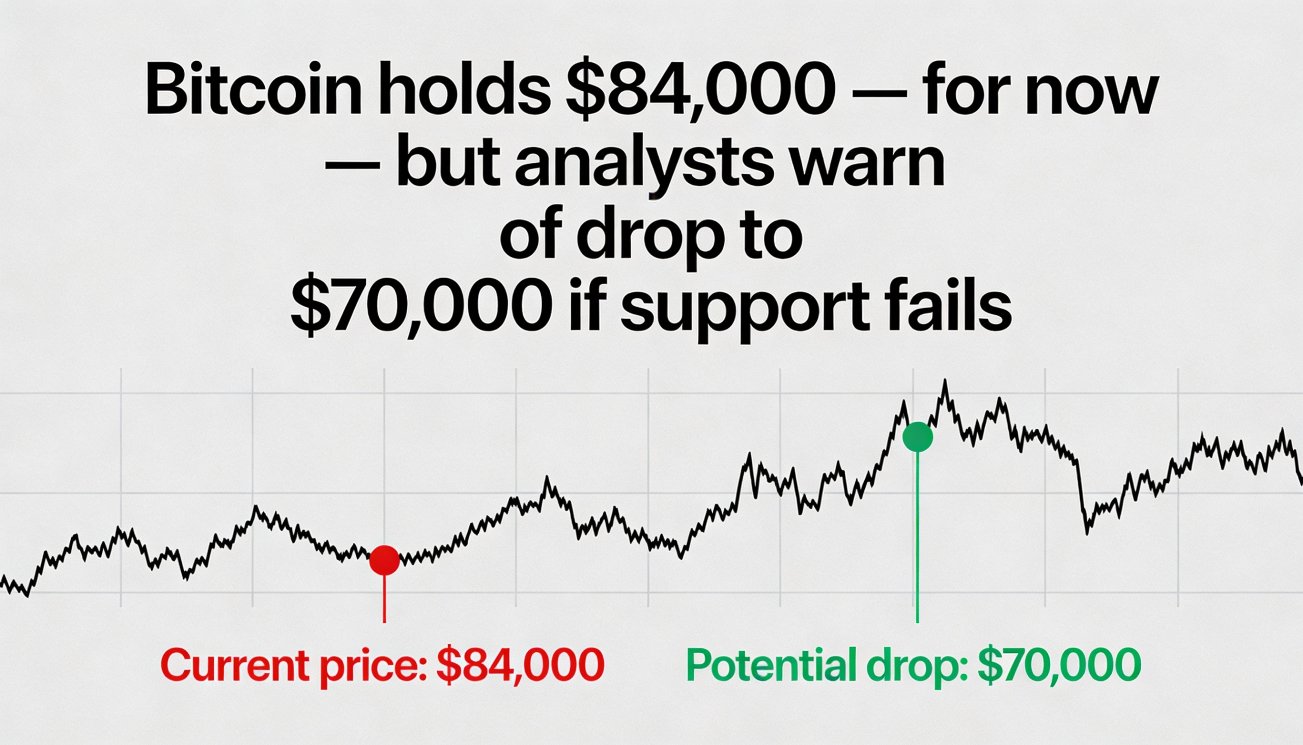 Bitcoin clings to $84,000 as analysts warn of a slide toward $70,000 if support breaks.