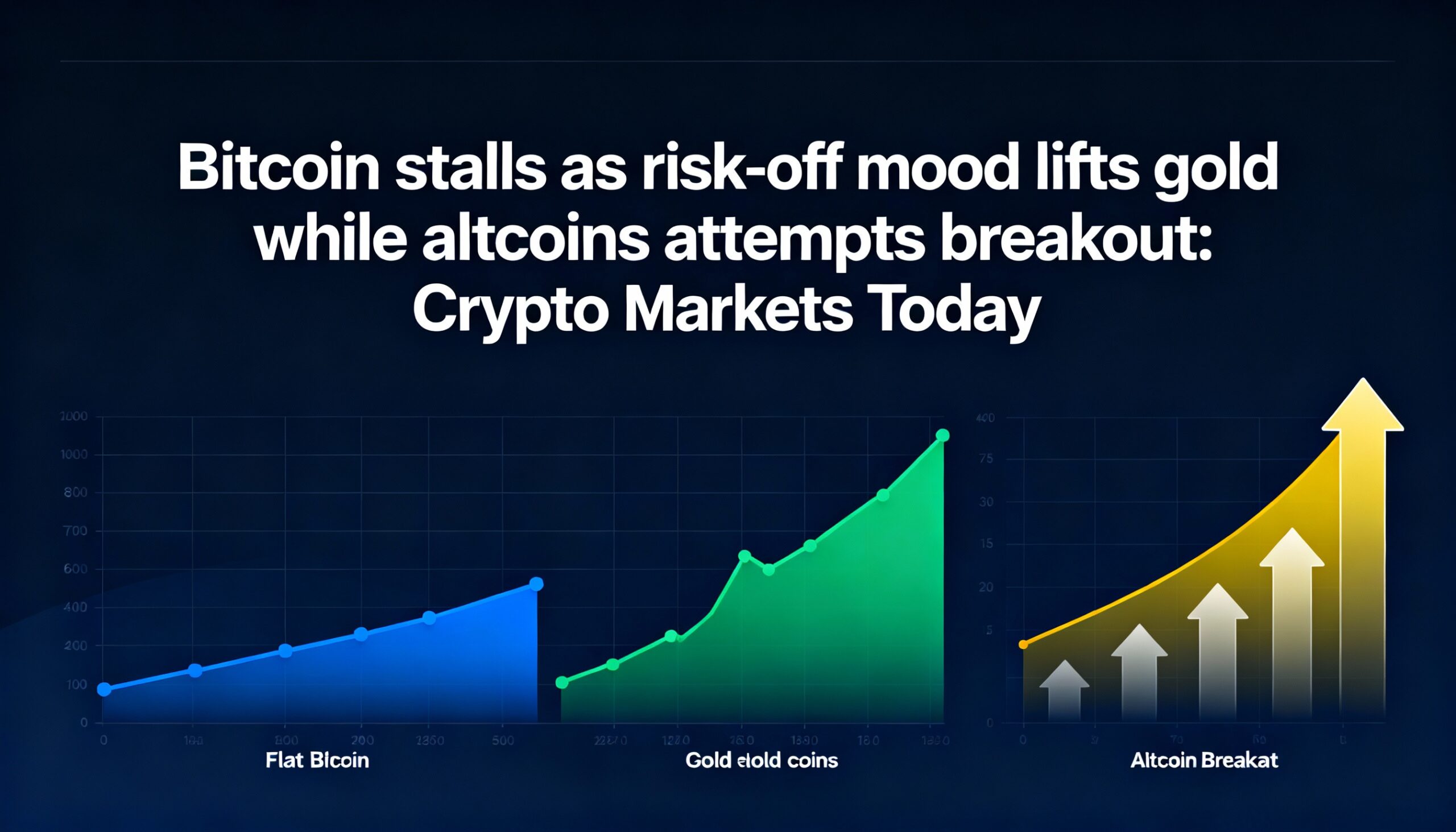 Bitcoin stalls as investors rotate to gold; altcoins flirt with a breakout