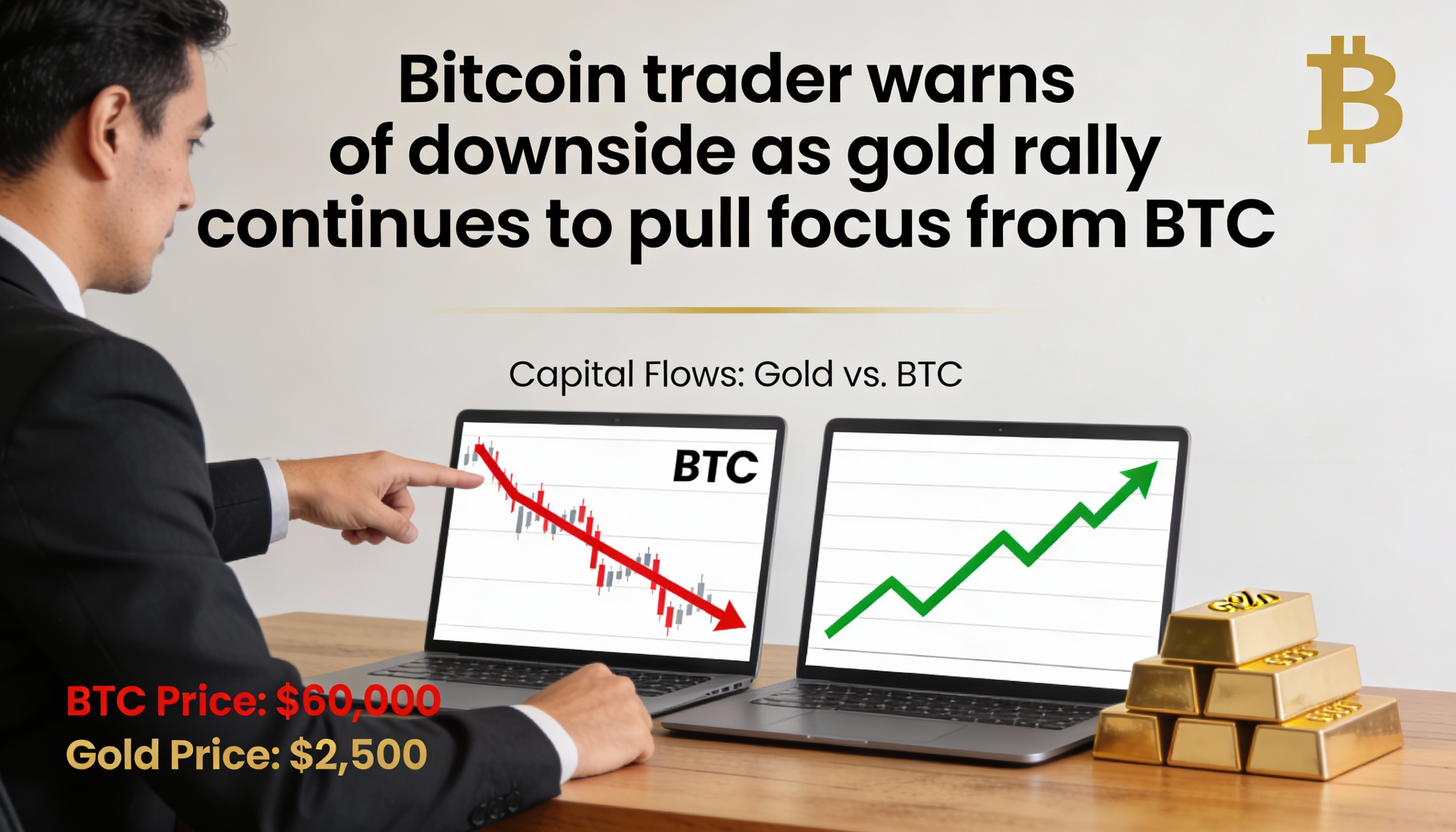 Bitcoin trader flags downside risk as gold rally draws attention away from BTC