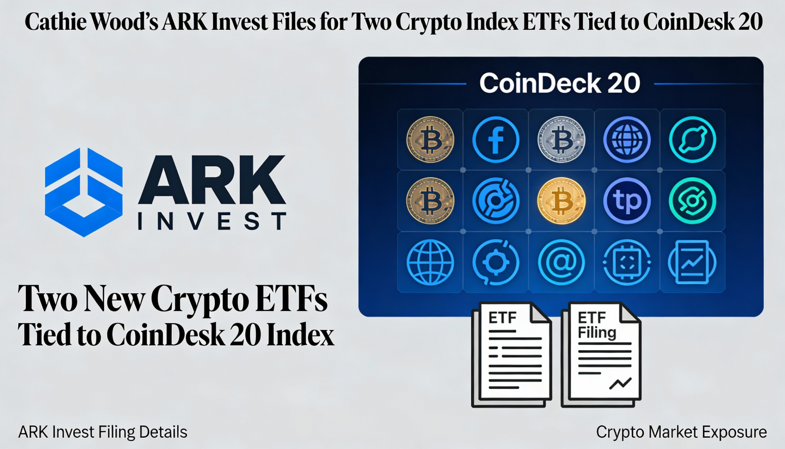 Cathie Wood’s ARK seeks approval for dual crypto index ETFs tracking CoinDesk 20