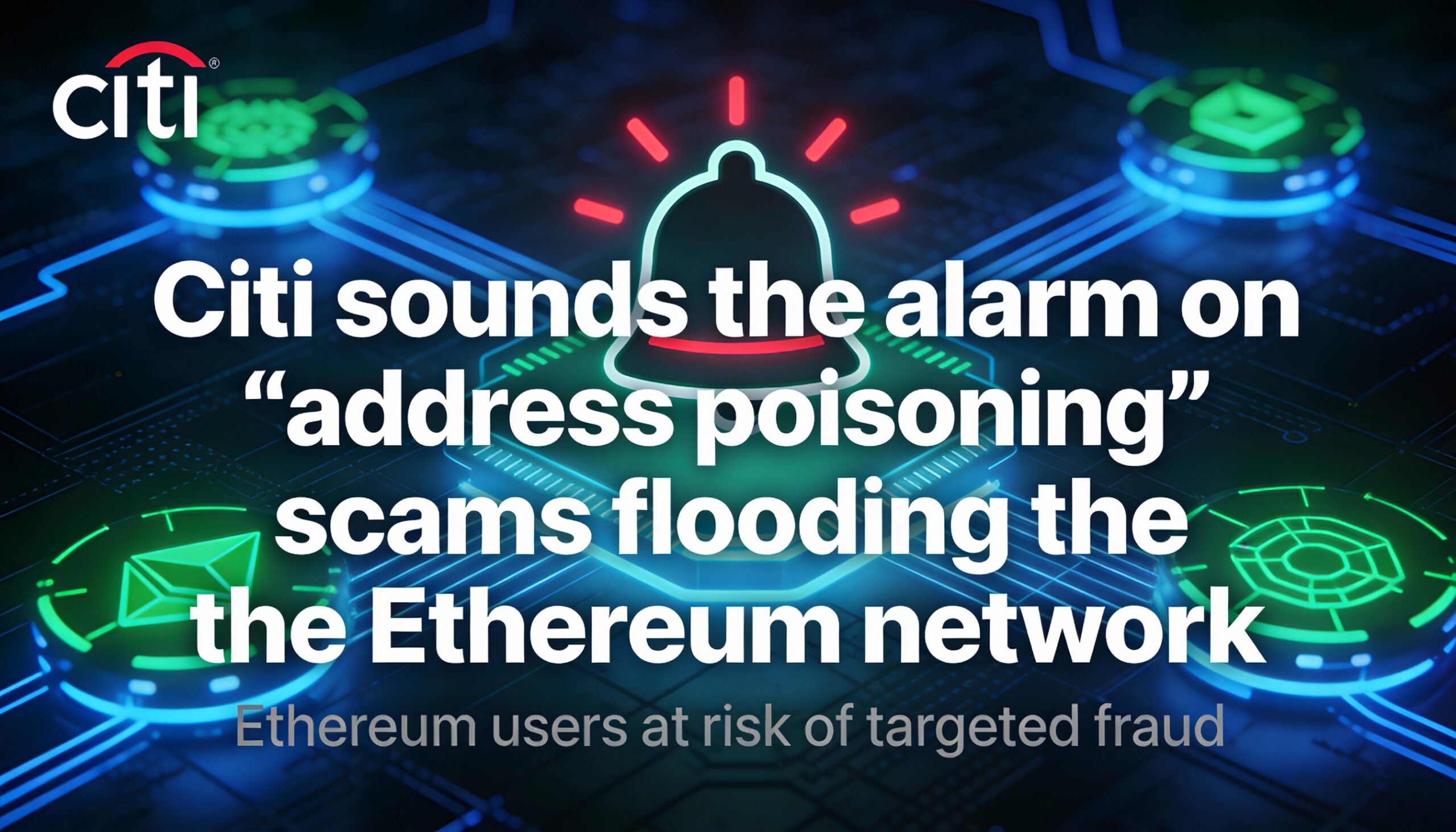 Citi warns of surge in ‘address poisoning’ scams targeting the Ethereum network