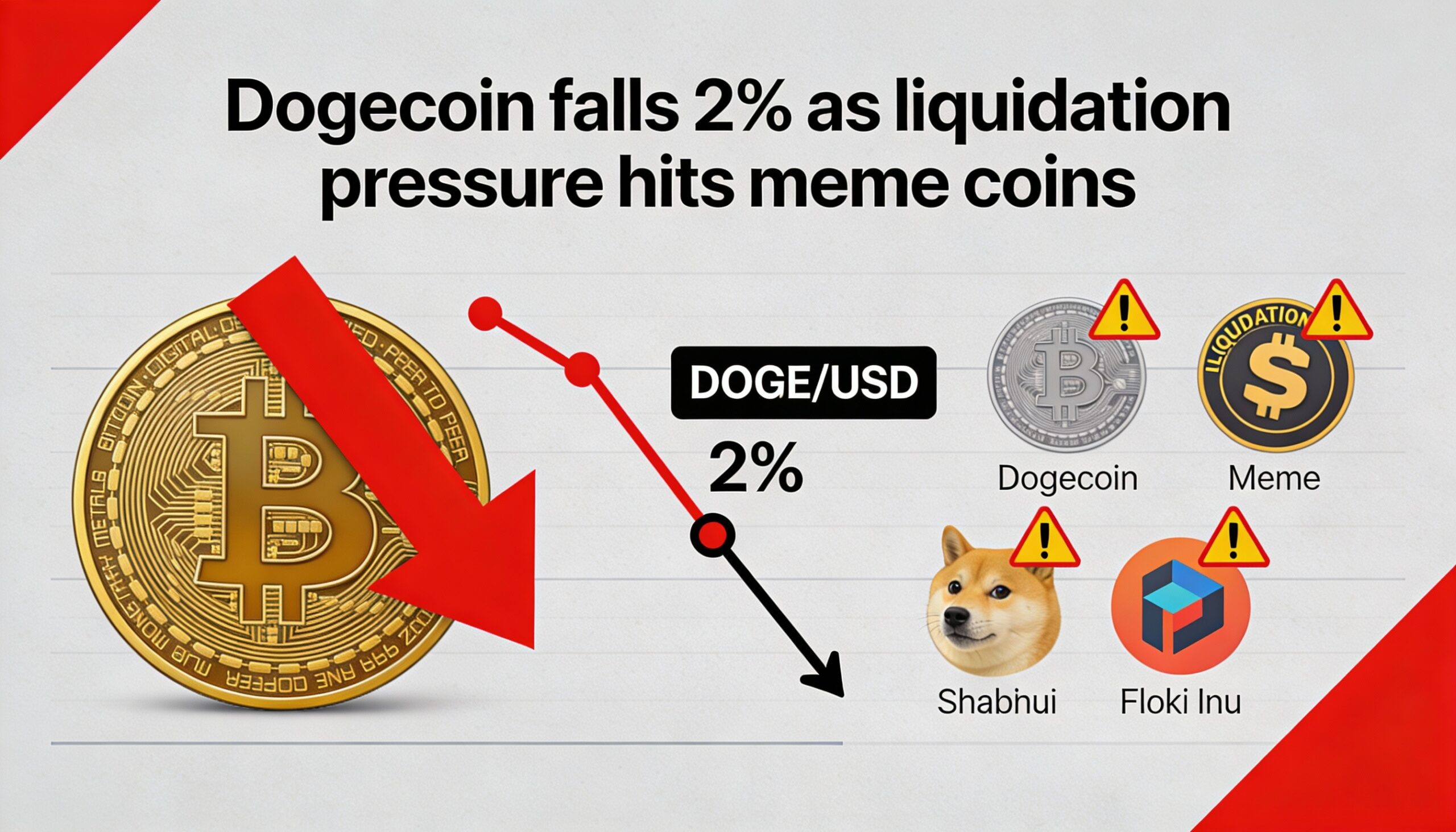 Dogecoin slips 2% as liquidation pressure weighs on meme coins