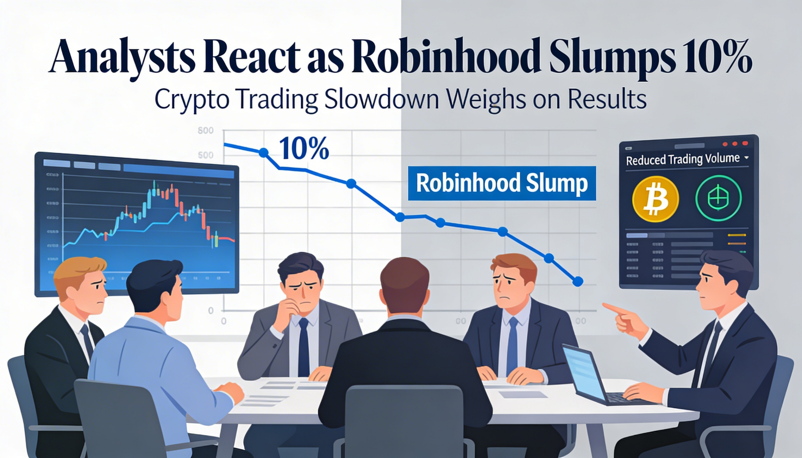 Analysts weigh in after Robinhood tumbles 10% as softer crypto trading drags on earnings.