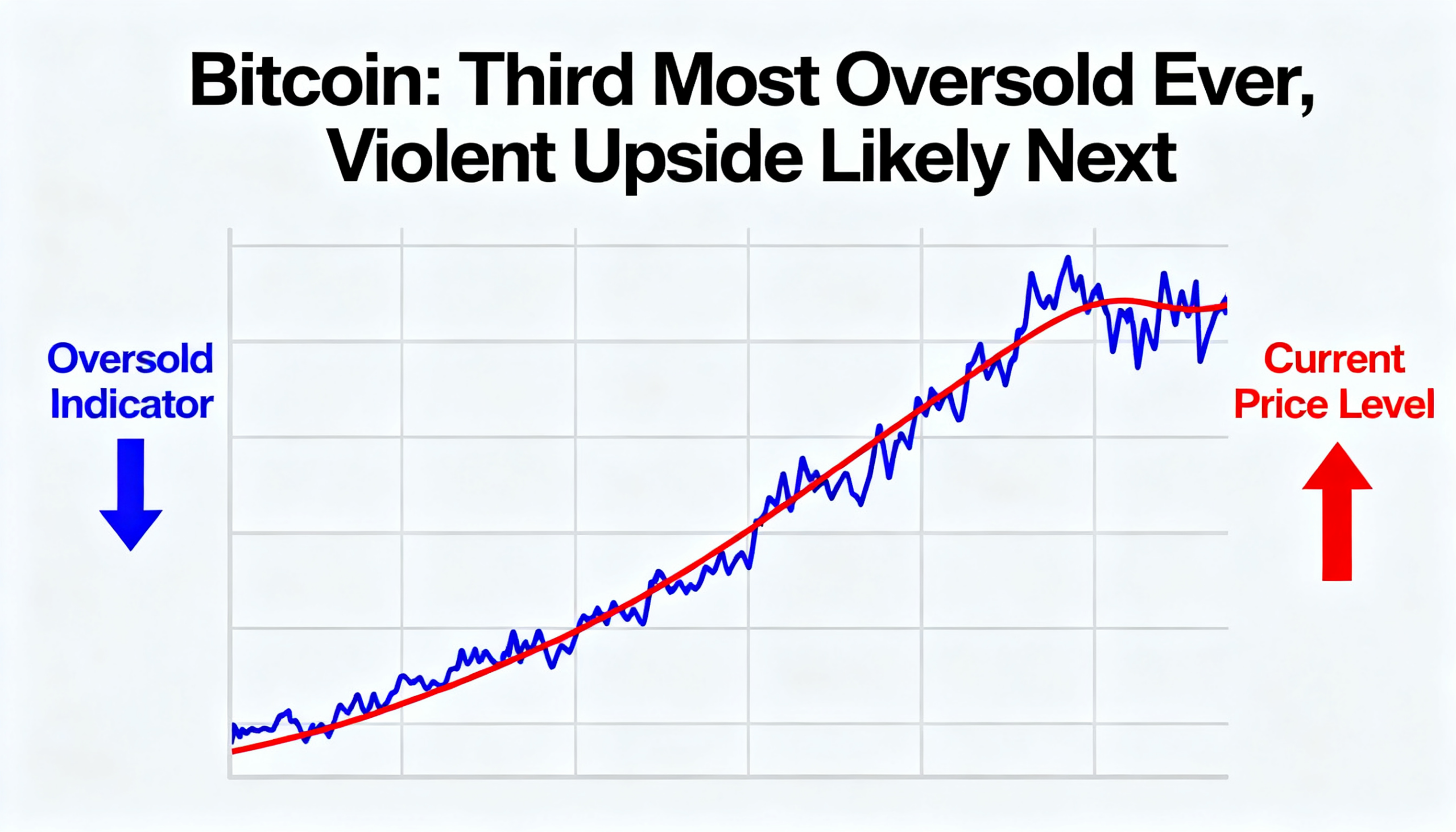 Bitcoin has reached its third-most oversold point on record, according to an indicator, with a potential violent upside ahead.