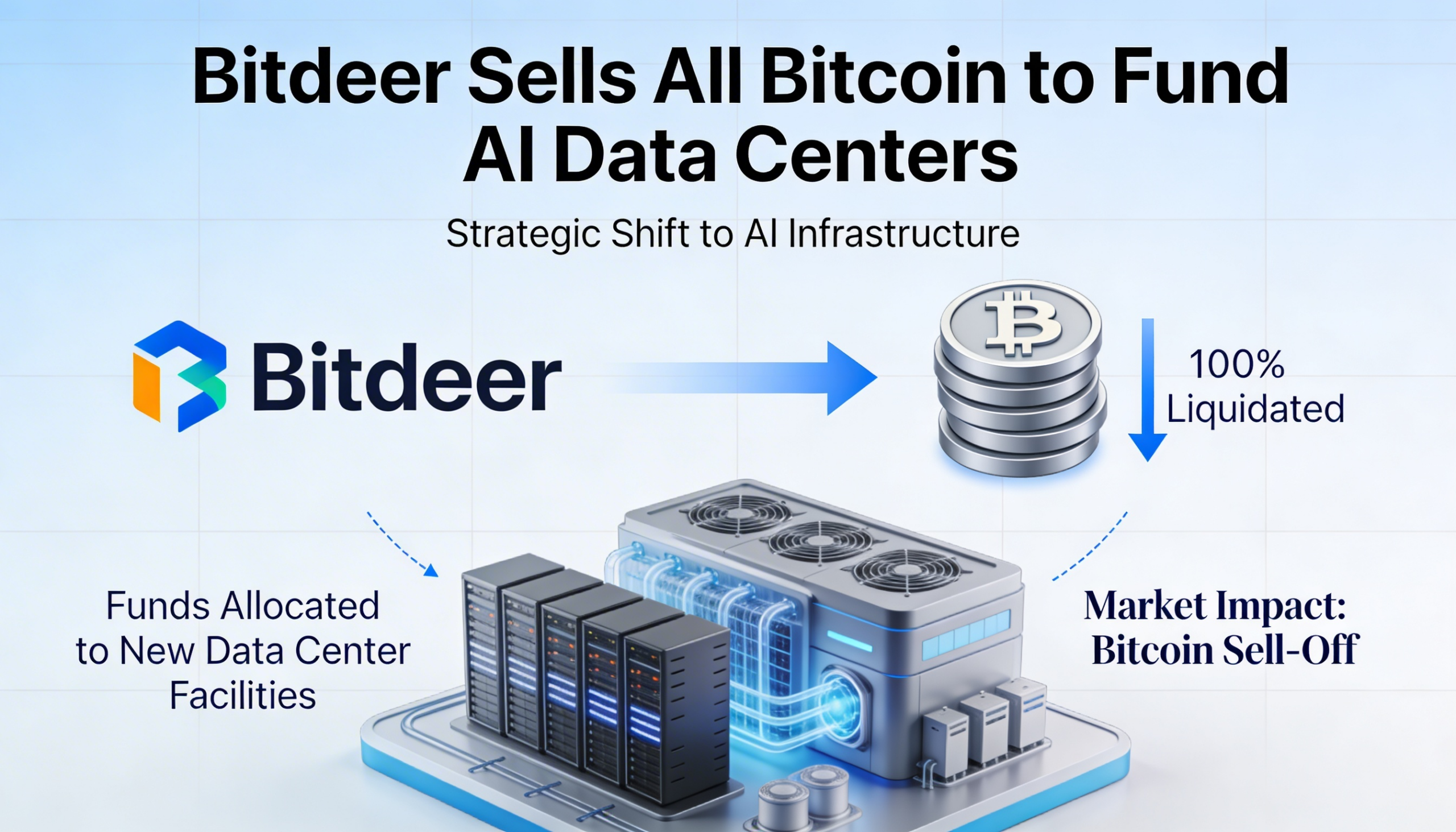 Bitdeer Technologies Group liquidated its entire bitcoin holdings to bankroll its expansion into AI data centers