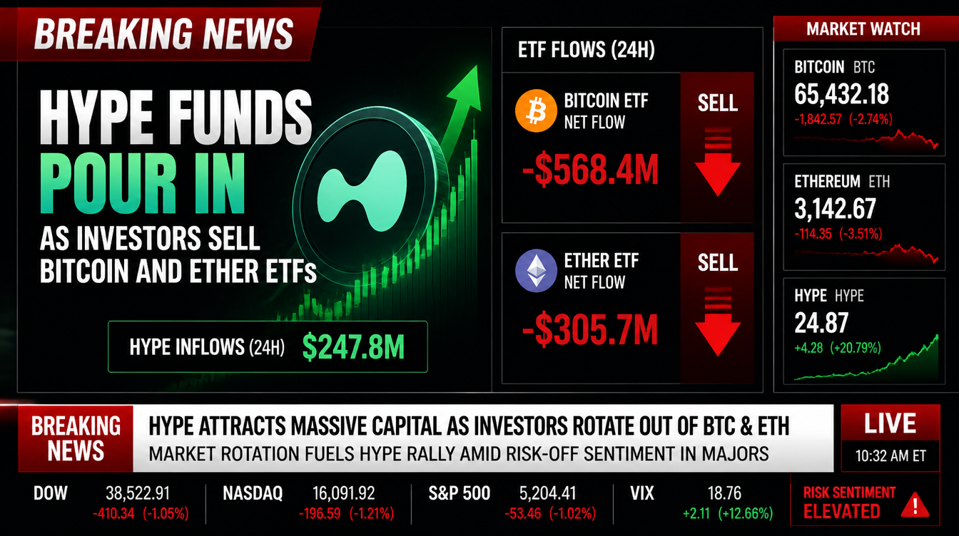 Investors rotate into HYPE funds, pouring in millions while exiting bitcoin and ether ETFs
