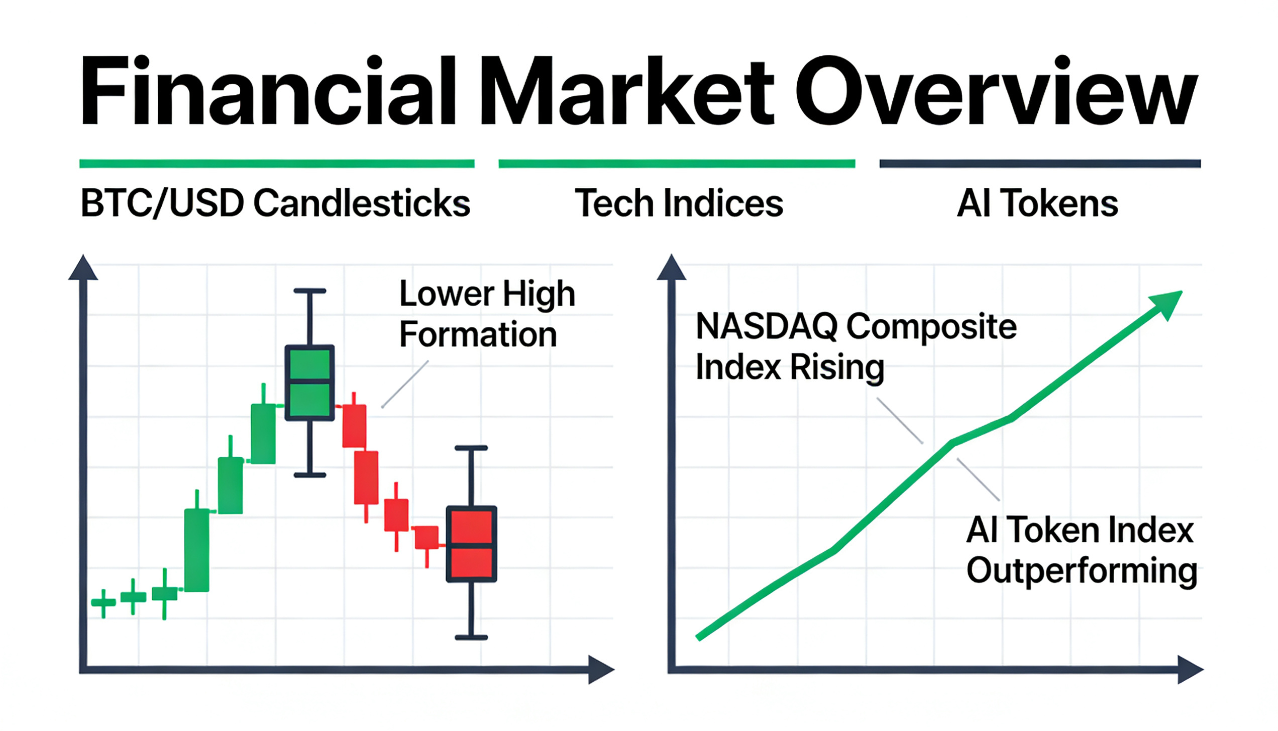 Bitcoin faces the risk of forming another lower high as equities climb and AI tokens lead gains.