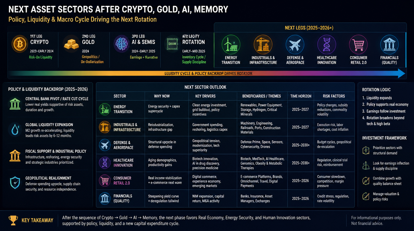What comes next after the hot money cycle rotates from crypto to gold, then AI, and now memory?