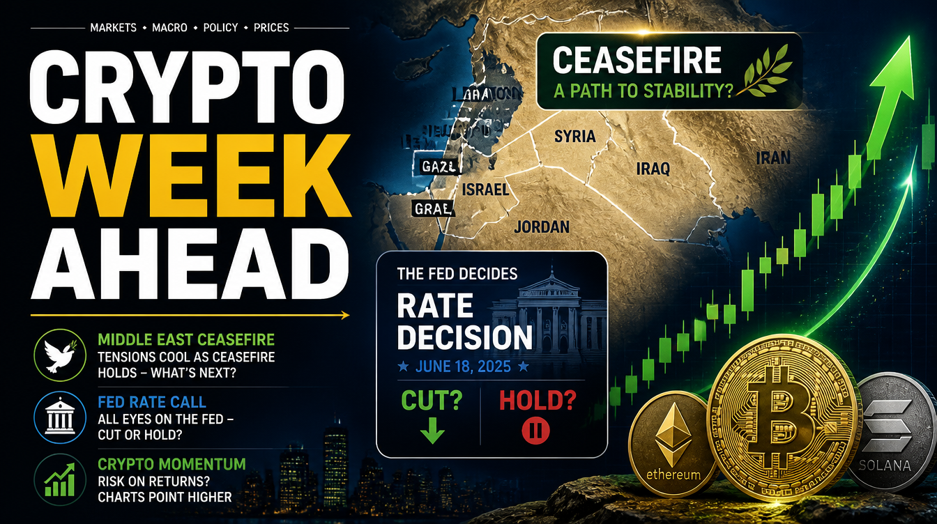 Fed Rates and Middle East Ceasefire Set the Tone for Crypto Week Ahead
