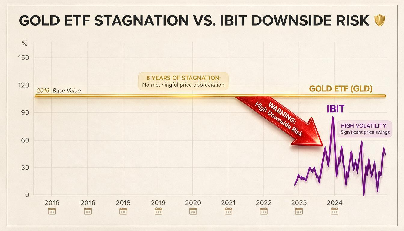Gold ETF Stagnation Mirrors Risks Facing IBIT Bulls