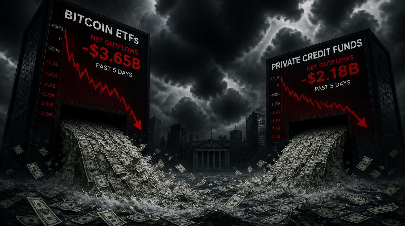 Billions Leave Crypto Funds and Private Credit Markets as Risk Appetite Weakens