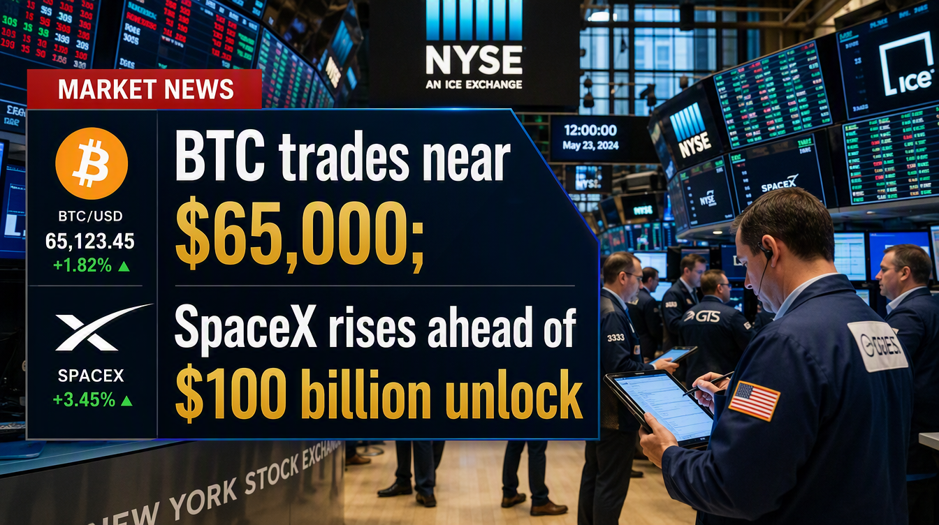 Bitcoin Price Steady at $65K as SpaceX Prepares for Massive Share Unlock