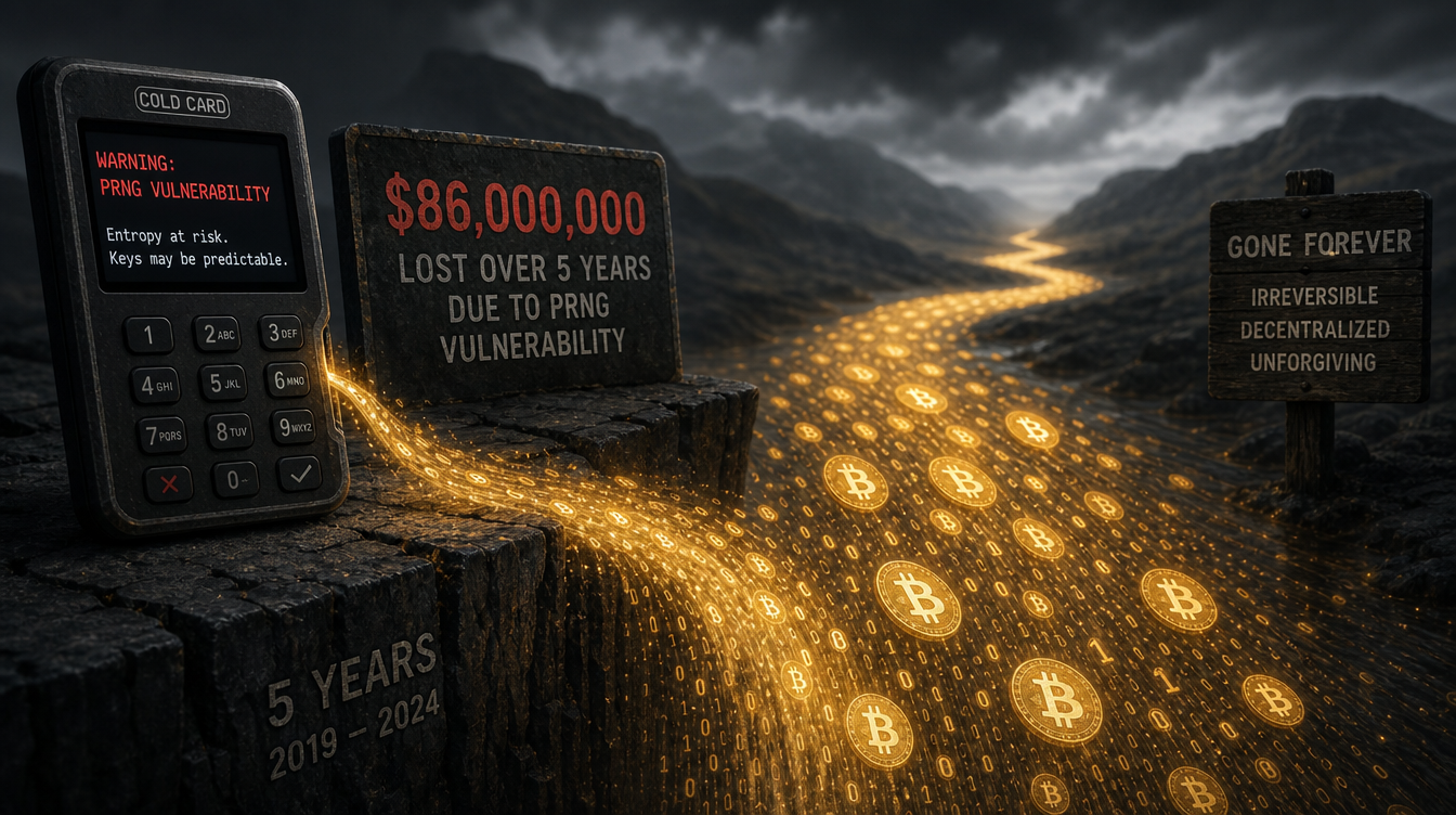 Silent Coldcard Seed Generation Bug Leads to $86M Bitcoin Theft Across Years