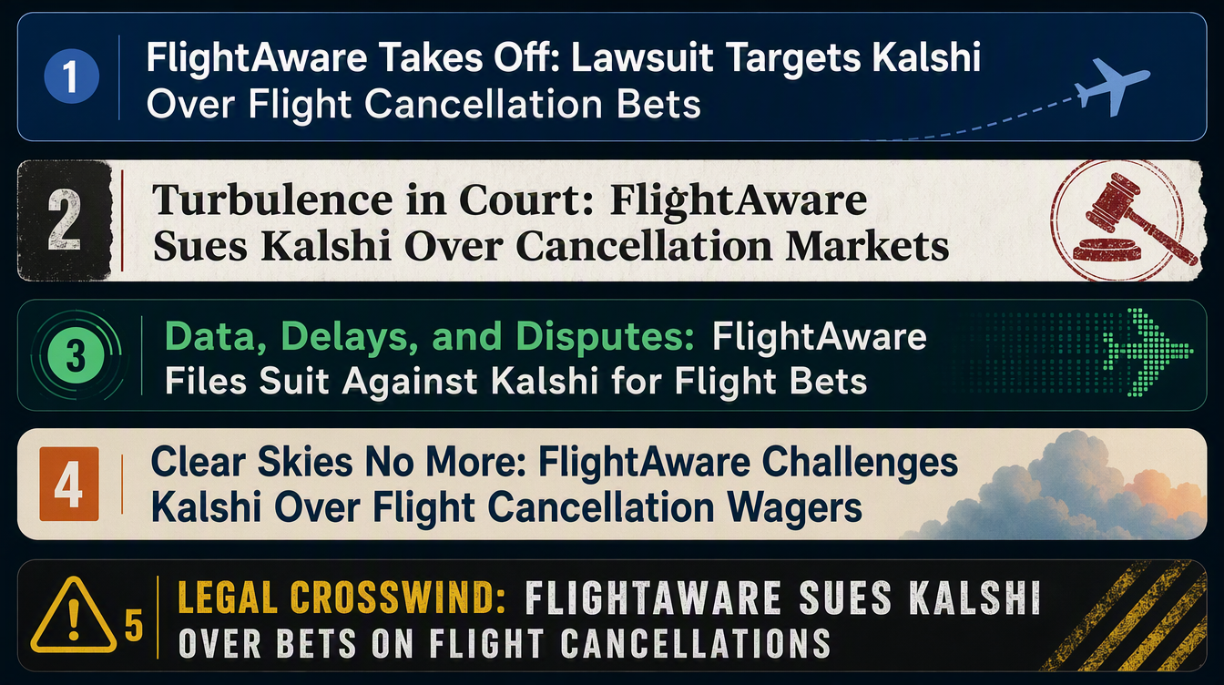 FlightAware Sues Kalshi, Challenging Flight Cancellation Prediction Bets